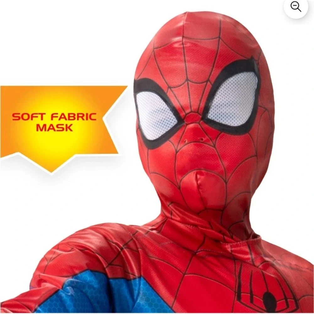 Marvel Spiderman Child Costume Spandex Zentai Suit Mask Large 10-12 Jazwares NEW
